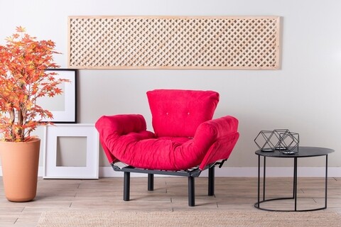 Poza Fotoliu extensibil Nitta Single, Futon,135x70 cm,metal, fucsia