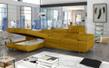 Coltar extensibil stanga 4 locuri ELTAP, Armd-74, Armando, 289x203x85 cm, lemn/poliester, galben