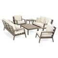 Set 6 piese pentru gradina/terasa, Tropicana, aluminiu, maro/bej