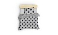 Lenjerie de pat dubla King (US) Mixpuan Dama, Eponj Home, 3 piese, 260x220 cm, amestec bumbac, alb/negru