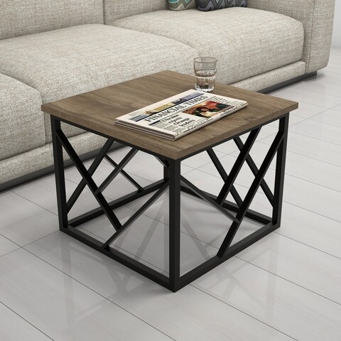 Masuta De Cafea Woda Walnut, Puqa Design, 53,5×53,5×41,8 Cm, Alunametal