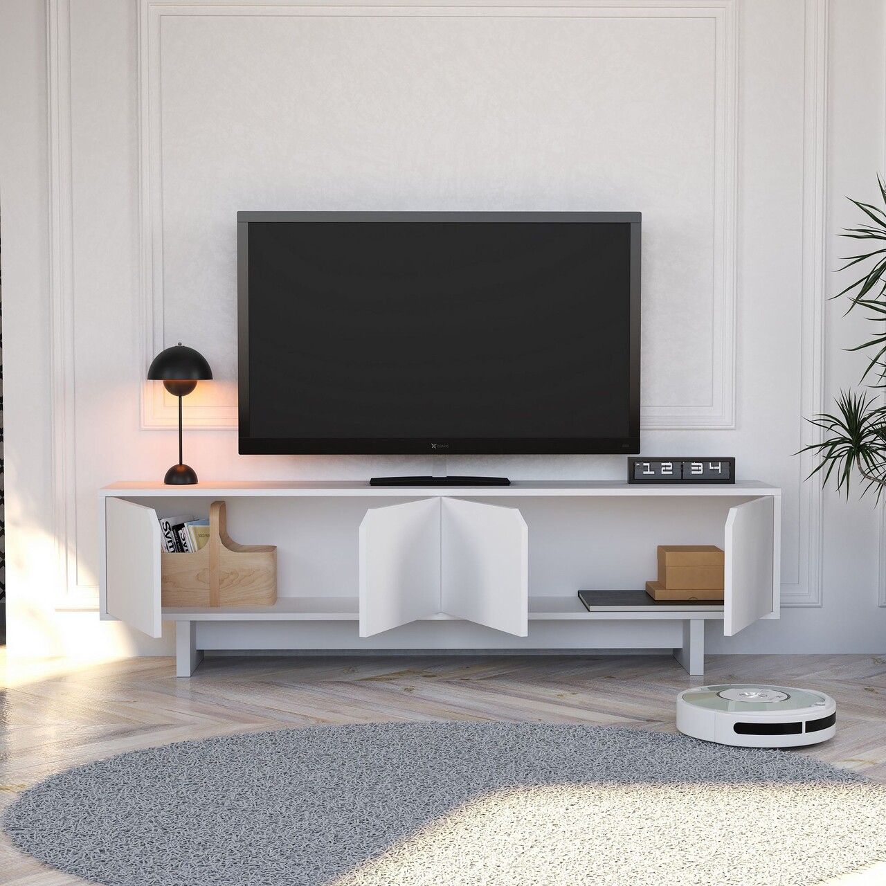 Comoda TV, Hanah Home, Doruk, 180x50x30 cm, Alb - view 3