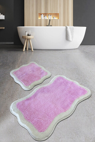 Set covoraș de baie (2 bucăți), chilai home, olaf, fibre acrilice, roz