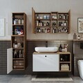 Set Dulap de Baie cu Chiuvetă și Oglindă (3 Piese), Hanah Home, 2521, MDF, Pin Atlantic / Alb