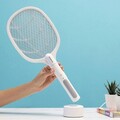 Paleta electrica anti-insecte reincarcabila 2 in 1 cu lumina UV, KL Rak, InnovaGoods, 44.5 x 18 cm, alb/gri