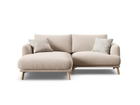 Coltar stanga 3 locuri, Naomi, Micadoni Home, 200x170x75 cm, catifea, bej
