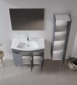 Set Dulap de Baie cu Chiuvetă și Oglindă (2 Piese), Hanah Home, Purus 100, Antracit mat