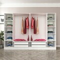 Dulap pentru haine, Hanah Home, Nisa, 270x210x52 cm, Alb