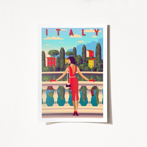 Poster A4, Italy, SATIN MAT, Dimensiune: 21 x 29,7 cm - A4, Multicolor