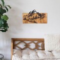 Decoratiune de perete, Nature, lemn/metal, 57.5 x 33 cm, negru/maro