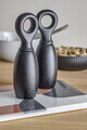 Set 2 rasnite sare si piper, Bloomingville, Martim, 6.5x21 cm, 45 ml, lemn de arbore de cauciuc, negru