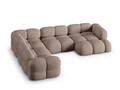 Coltar panoramic stanga 5 locuri, Loretto, Cosmopolitan Design, 345x250x68 cm, tesatura structurata, cappuccino