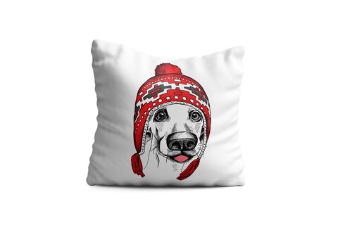 Perna decorativa ski dog, oyo kids, 43x43 cm, poliester, multicolor