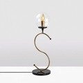Lampa de masa, Fulgor, 942FLG1858, Metal, Negru/Maro antic