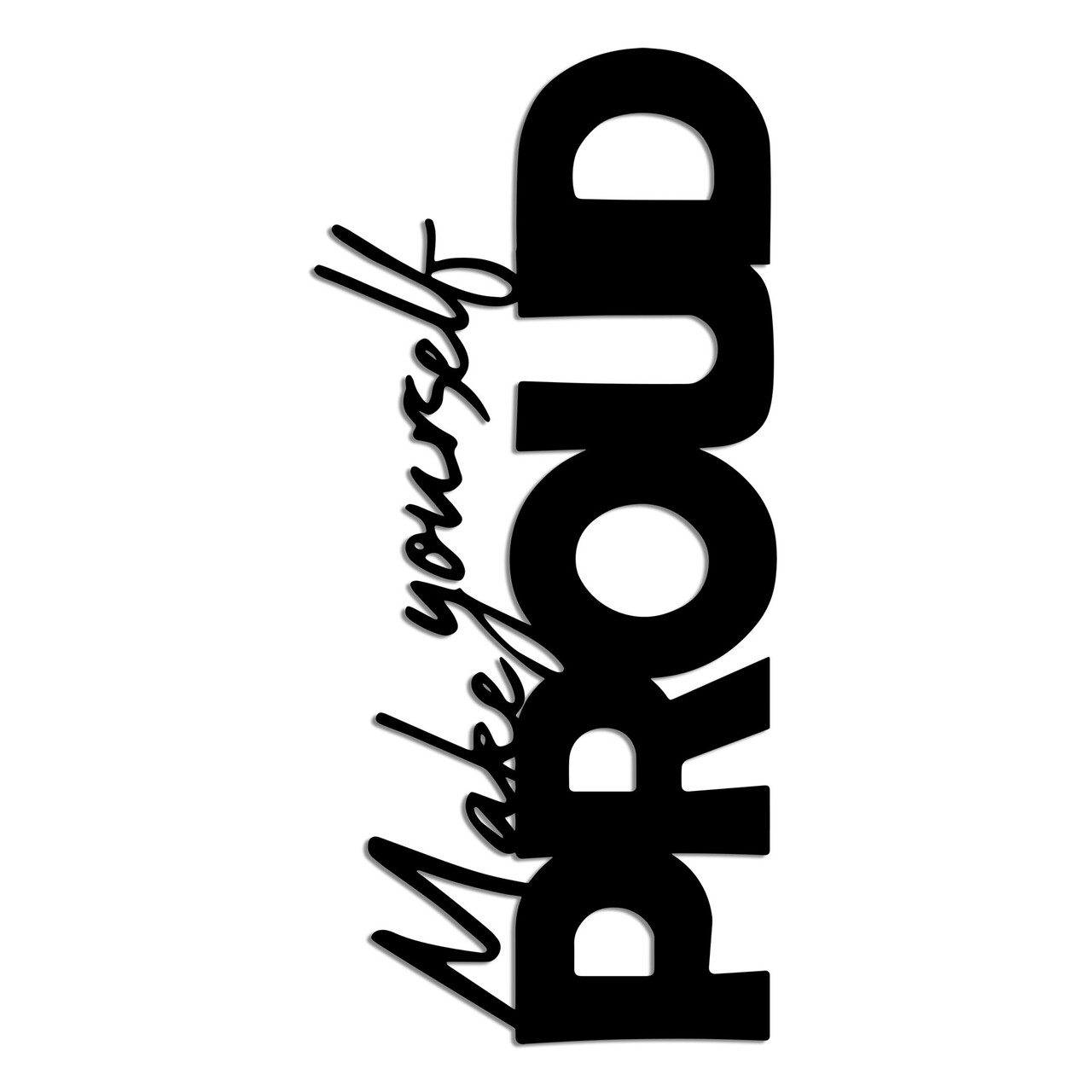 Decoratiune de perete, Make Yourself Proud, Dimensiuni: 56 x 26 cm, Negru - view 5