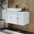 Dulap de baie cu chiuvetă, Hanah Home, 2560, MDF, Alb