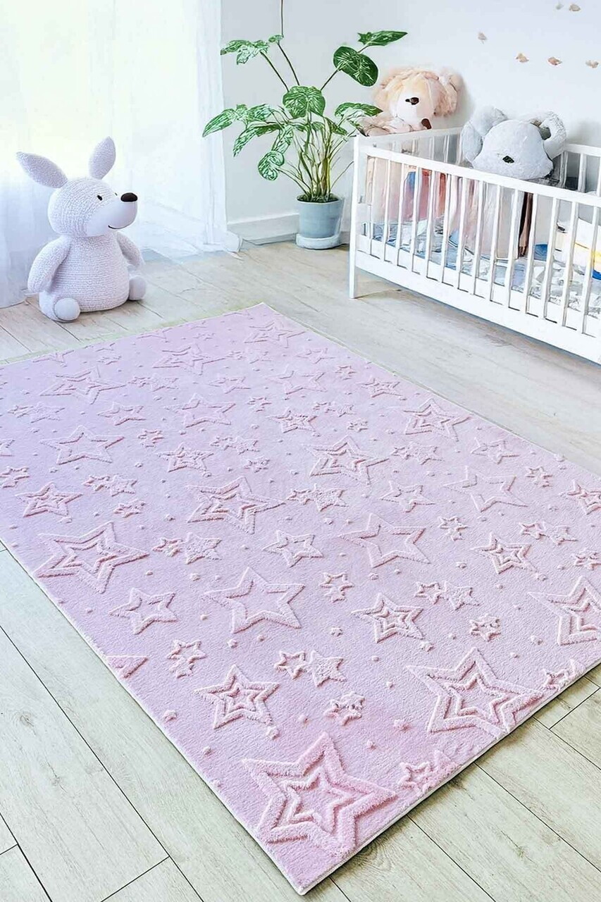 Covor, CLR-STARY-PEMBE-6, 100x150 cm, Poliester, Roz