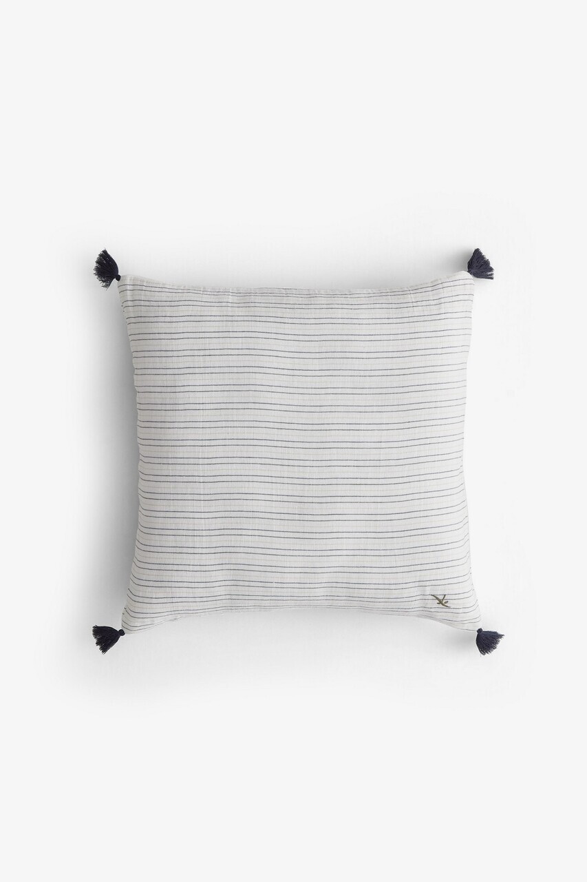 Husa de perna, Larin, 45x45 cm, FIBRE NATURALE, Crem / Denim — imaginea 3