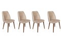 Set scaune 4 piese, Nmobb, Alfa-464 V4, Metal , Crema/Nuca