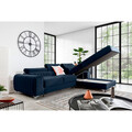 Coltar extensibil dreapta 3 locuri ELTAP, RT-79MO, Grayson, 278x205x92 cm, lemn/poliester, albastru inchis