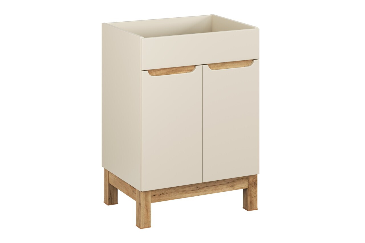 Set mobilier baie Bali Cashmere Lava 60 cm HC, dulap inalt, masca cu lavoar, Comad, MDF/PAL, casmir - view 9