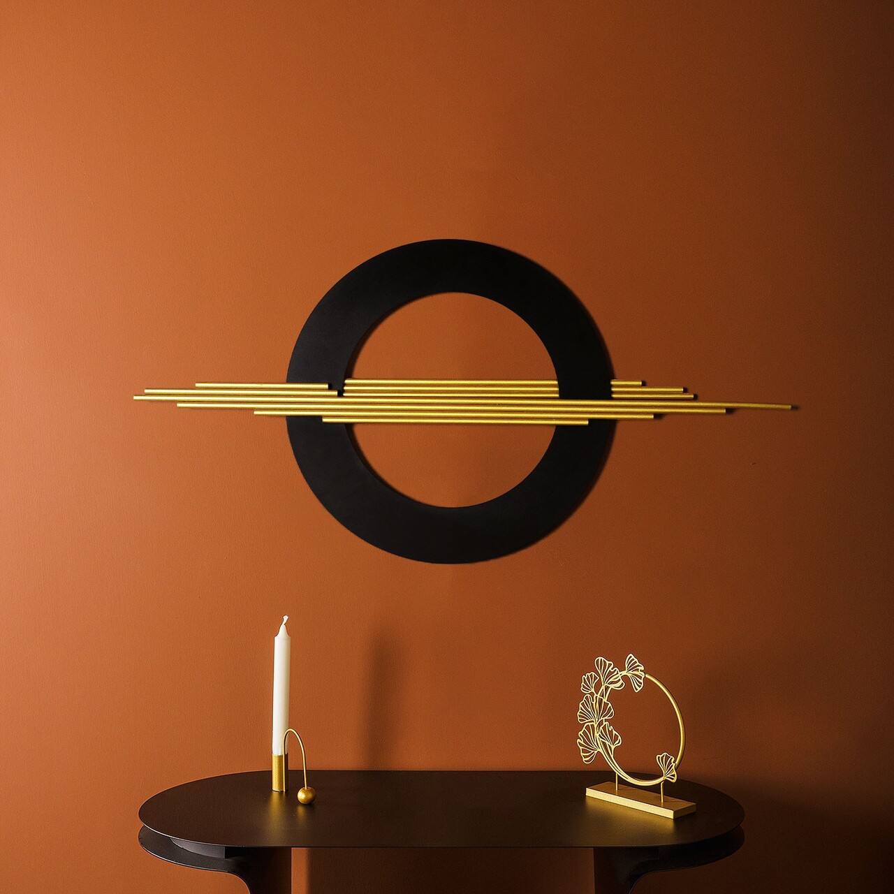 Decoratiune de perete, APT755LSAA, Dimensiuni: 49 x 98 cm, Aur/Negru - view 2