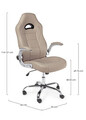 Scaun de birou Boneville, Bizzotto, 52 x 66 x 114 cm, piele ecologica, bej