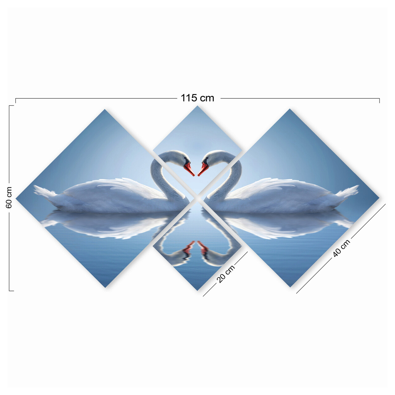 Set 4 tablouri decorative, 4MDF188619359, MDF, Imprimat UV, Multicolor