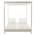 Sezlong tip pat dublu / pat de zi Dual, Pakoworld, 173x205x196 cm, lemn de fag, alb