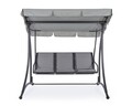 Leagan cu 3 locuri Grely, Bizzotto, 190 x 120 x 185 cm, otel/poliester/textilena 2x1, gri carbune