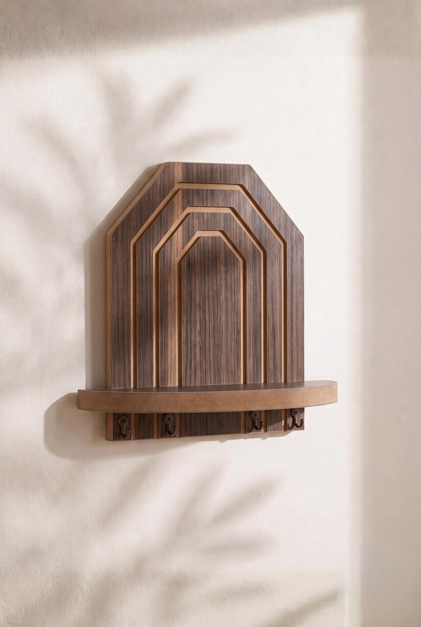 Raft de perete, Hanah Home, Artmtkwll10-Wenge, MDF, Wenge — imaginea 4