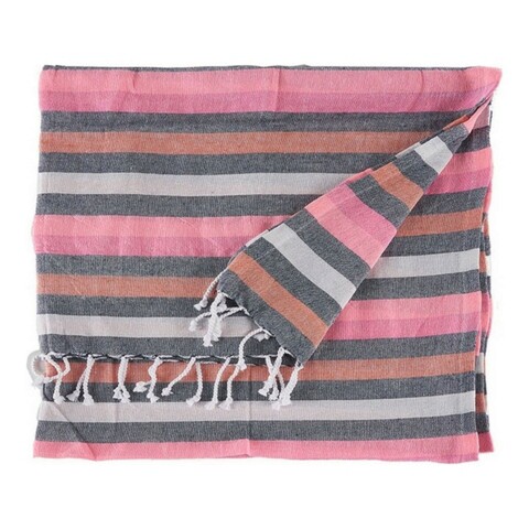 Patura / Pled Stripes, Gift Decor, 90 x 170 cm, 100% bumbac, roz/gri Gift Decor