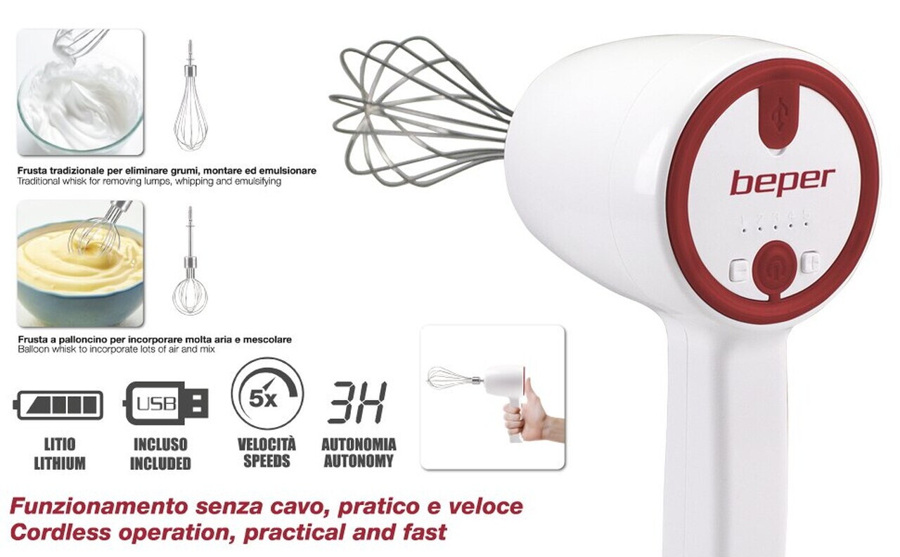 Mixer de mana reincarcabil usb, Beper, P102SBA007, 20 W - view 14