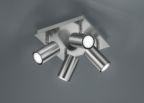 Plafoniera Marley, TRIO, 24x24x15 cm, 35W, 4x GU10, metal, argintiu mat