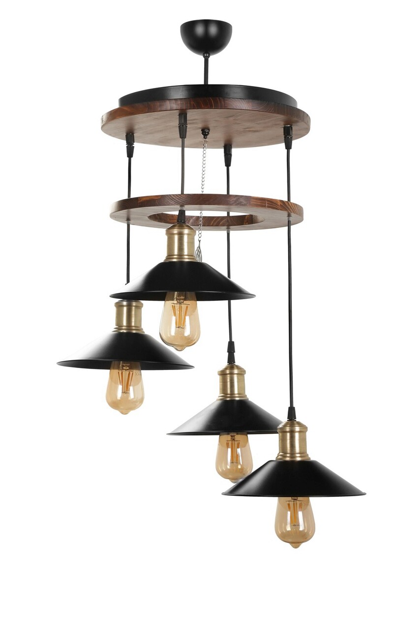 Lustra, Luin, 534LUN3411, Lemn, Maro / Negru