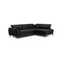 Coltar extensibil dreapta 4 locuri ELTAP, RT-10SAV, Noble, 255x201x100 cm, lemn/poliester, negru
