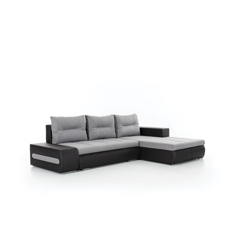 Coltar extensibil dreapta 4 locuri ELTAP, Ov51, Ottavio, 275x180x85 cm, lemn/poliester, gri deschis/negru