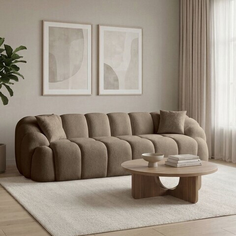 Canapea cu 4 locuri, Atelier del Sofa, 752EST2302, PAL ACOPERIT CU CARPEN/MELAMINAT, Maro