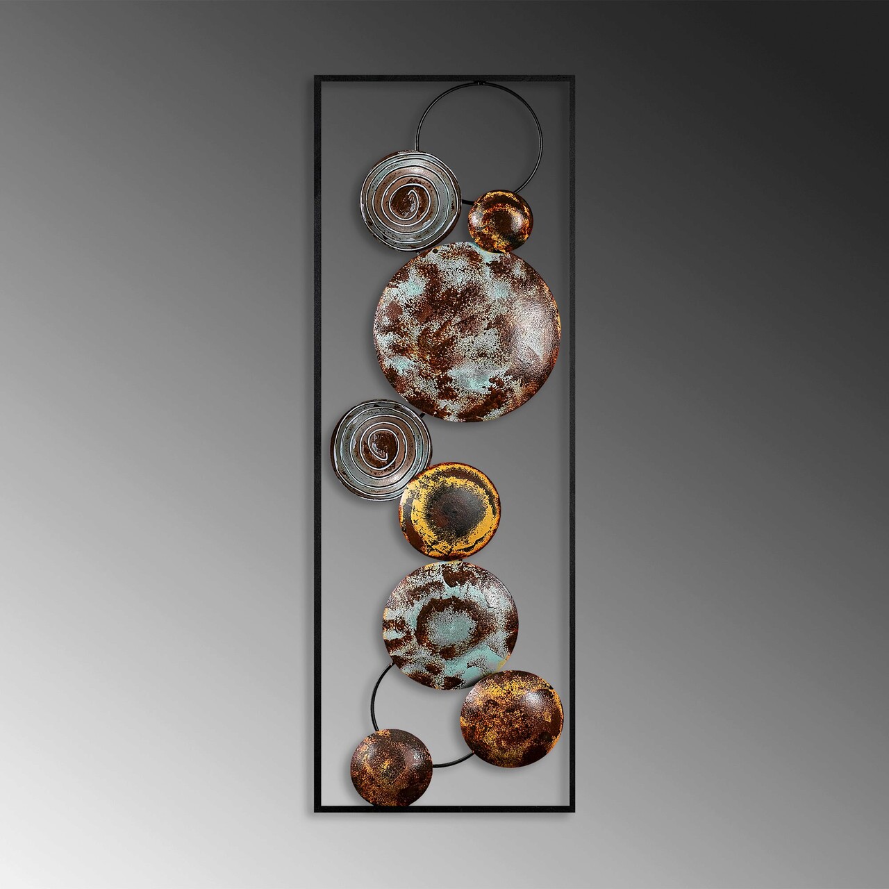 Decoratiune de perete, Textured, 90 x 32 x 4 cm, Multicolor - imagine 4