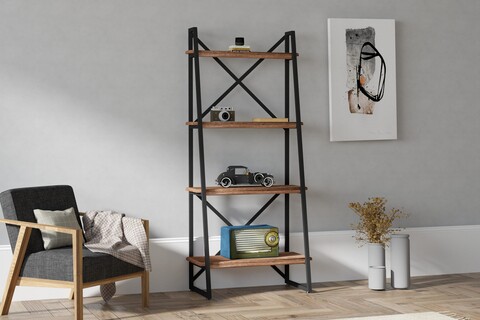 Biblioteca Alaro, Puqa Design, 66x30x150 cm, maro Mobilier si saltele