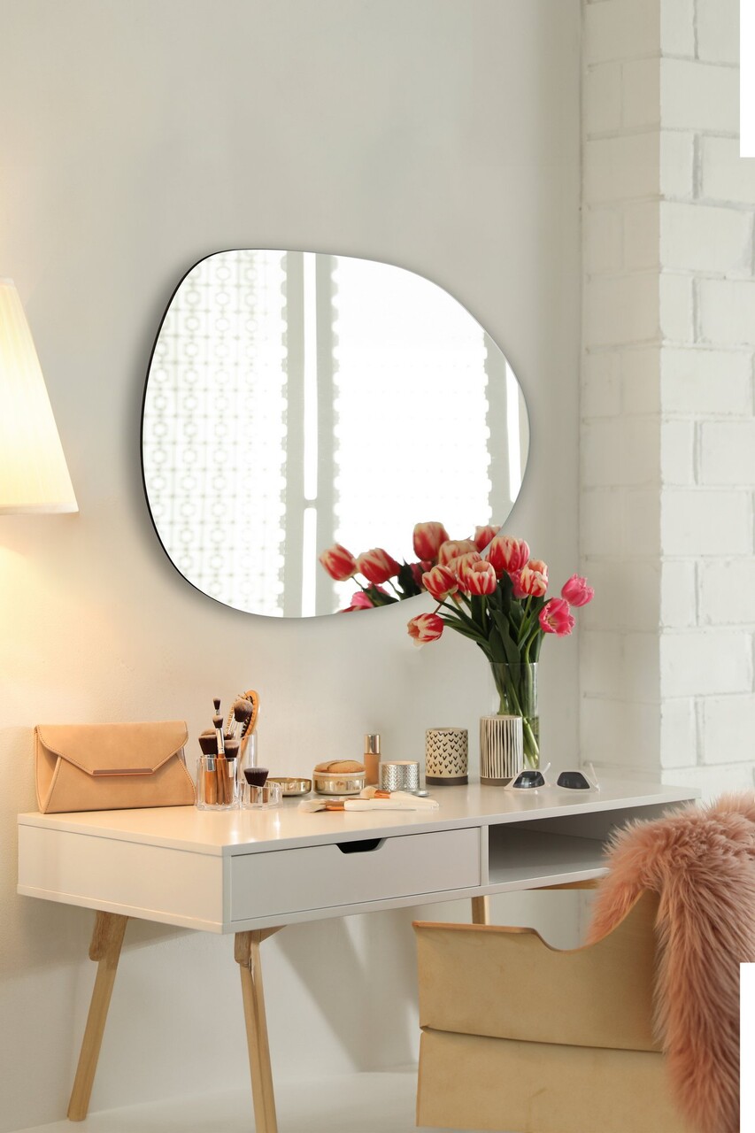 Oglinda decorativa, Mirrorland, Piago, Oglindă indestructibilă cu obturator, Argintiu - 1 | YEO