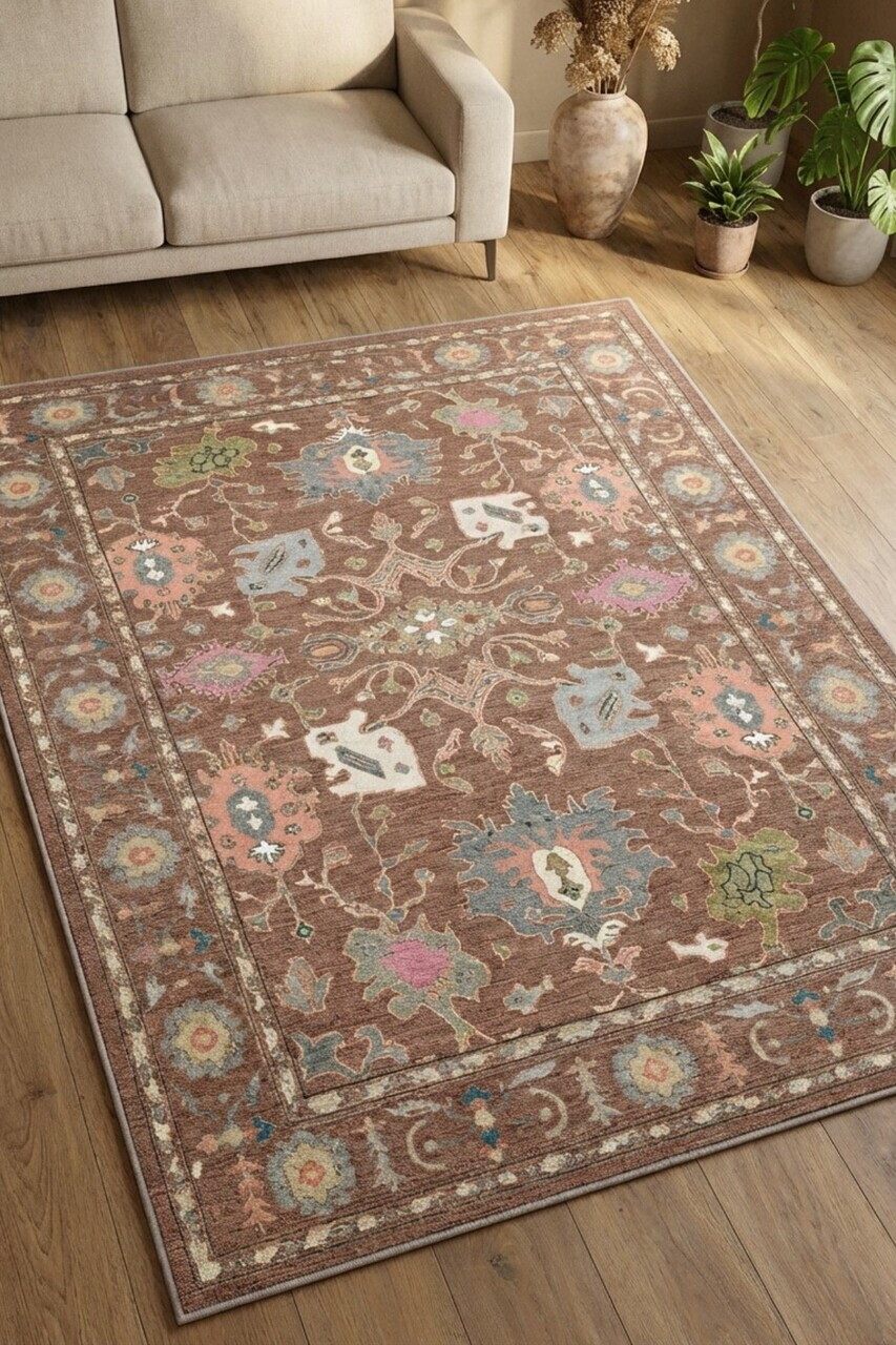 Covor, DC-7530-11, 80x250 cm, Poliester, Maro — imaginea 3