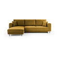 Coltar extensibil stanga 4 locuri ELTAP, LT-45NU, Dalia, 289x190x95 cm, lemn/poliester, mustar