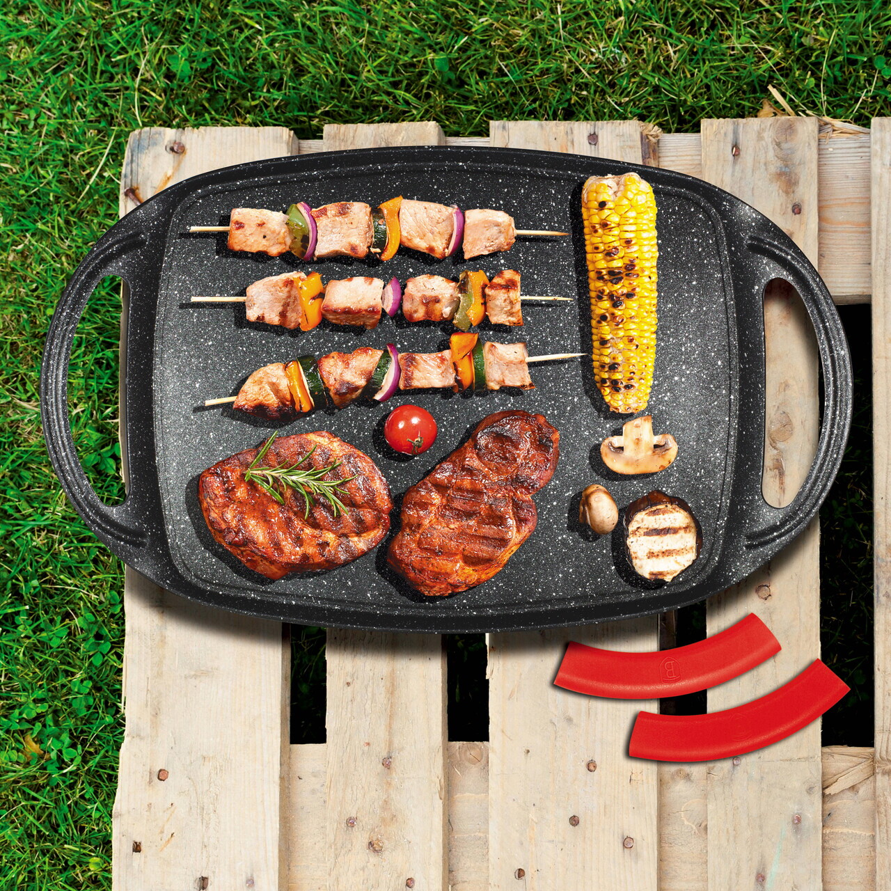 Tava grill Berlinger Haus, Burgundy, 36x23 cm, aluminiu forjat, rosu/negru - imagine 2