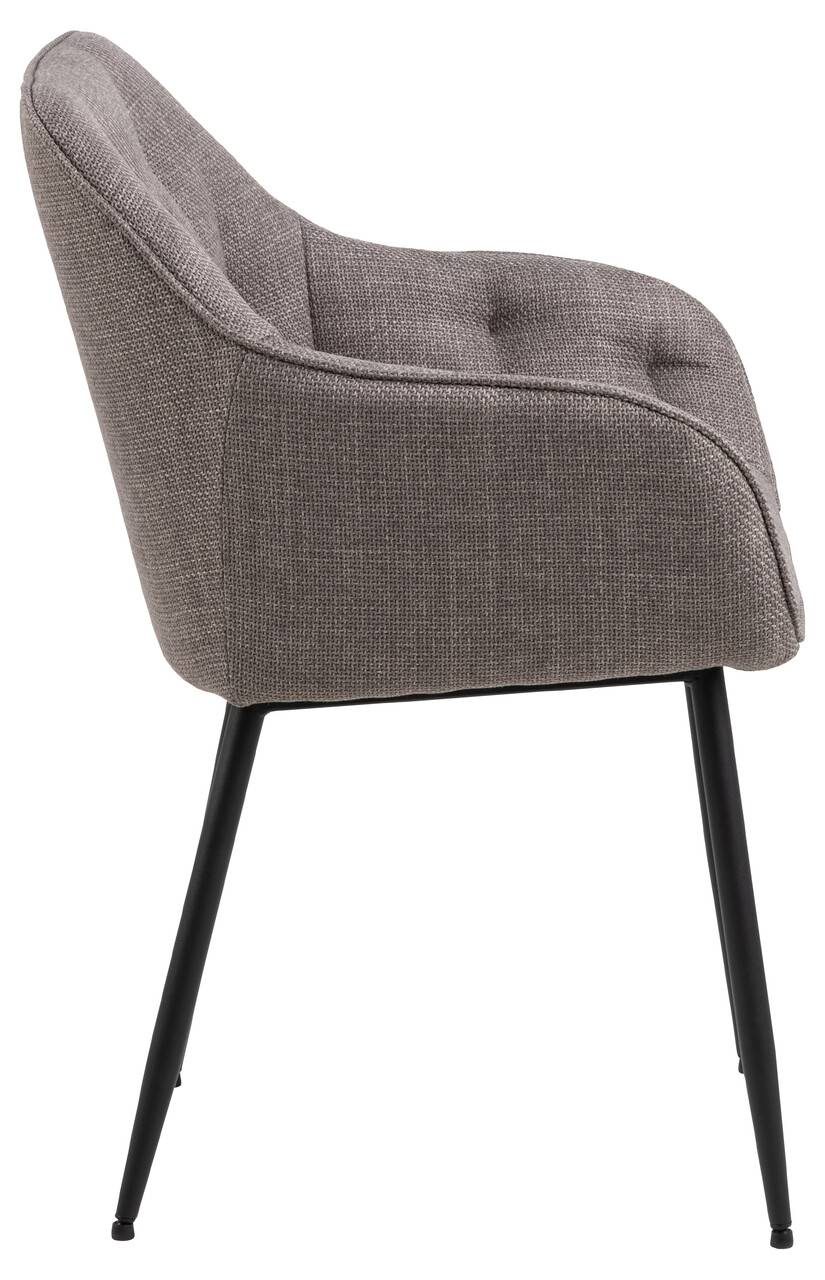 Scaun Brooke, Actona, 58x55x83 cm, tesatura structurata/otel, gri maro deschis - view 6