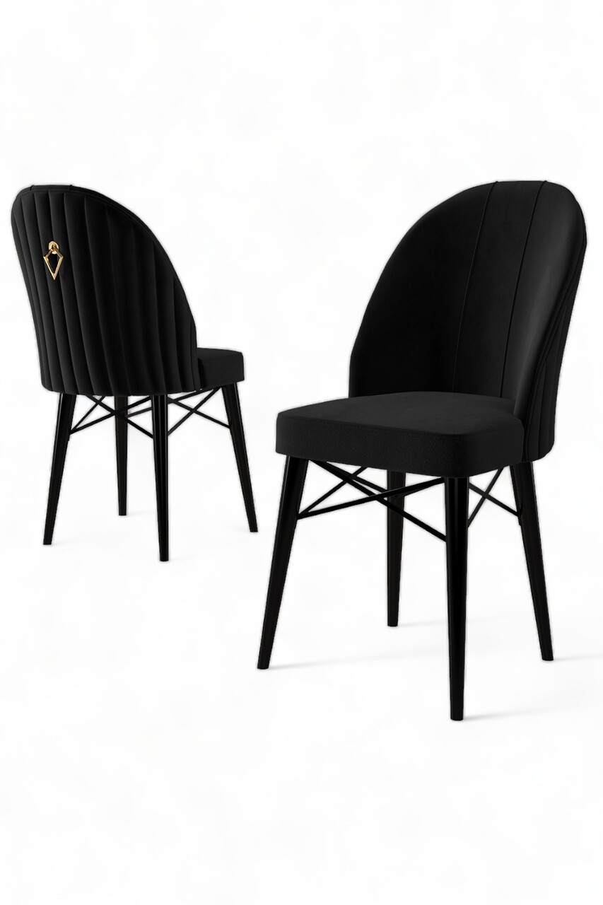 Set de scaune, Charlotte, Ritim, Metal, Negru - 2 | YEO