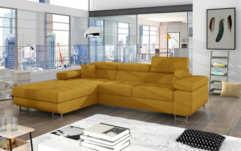 Coltar extensibil stanga 4 locuri ELTAP, Armd-74, Armando, 289x203x85 cm, lemn/poliester, galben