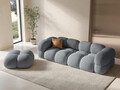 Canapea 4 locuri, Loretto, Cosmopolitan Design, 250x100x68 cm, tesatura structurata, gri