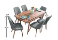 Extendable Dining Table & Chairs Set (7 Pieces), Hanah Home, Lidyana, Frame: 70% HORNBEAM/30% MELAMINE COATED CHIPBOARD, Gri
