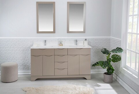 Set mobilier de baie (3 piese), Jussara, Teton 60, Cappuccino 60"